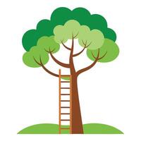 Geometric tree design with an interwoven ladder shape forming its trunk vector
