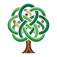 Conceptual tree illustration with an interwoven spiral shape for its trunk vector