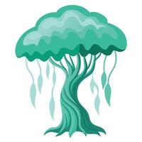 Unique tree graphic showcasing a canopy with a jellyfish-like abstract form vector