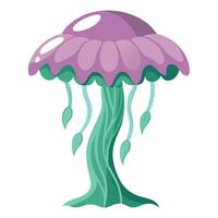Surreal tree design with a jellyfish-like structure forming its canopy vector