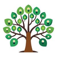 Modern tree illustration with keyhole and lock patterns for its leaf design vector