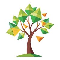 Unique tree graphic showcasing kite-shaped elements as its leaf structure vector