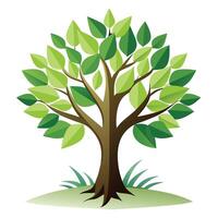 Artistic tree with a layered shadow paper-cut effect for a unique visual vector
