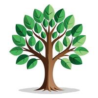 Abstract tree artwork featuring a layered shadow effect for a paper-cut look vector