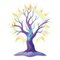 Resilient tree design with a leafless silhouette and a glowing aura symbolizing hope and strength vector
