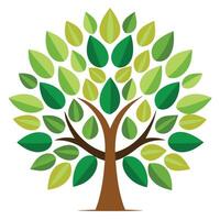 Modern tree illustration featuring leafy circles as the canopy in a clean and simple design vector