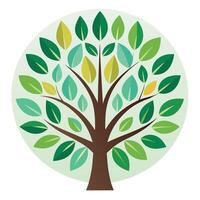 Simple tree design with leafy circles as the canopy in a modern and abstract representation vector
