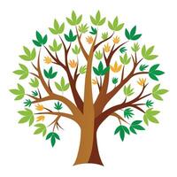 Supportive tree design featuring leafy hands as branches conveying themes of help and connection vector