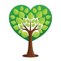 Affectionate tree artwork with a leafy heart forming the trunk symbolizing love and romance vector
