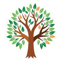 Helping tree illustration with leafy hands as branches representing support and community vector