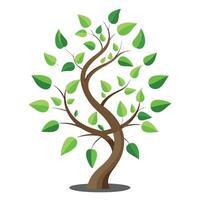 Tranquil tree illustration with leaves floating in a spiral pattern representing calmness and peace vector