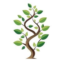 Peaceful tree artwork with leaves floating in a spiral pattern symbolizing serenity and calm vector