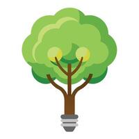 Innovative tree artwork with leaves forming a lightbulb shape symbolizing creativity and solutions vector