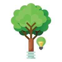 Creative tree design featuring leaves forming a lightbulb shape conveying themes of ideas and inspiration vector