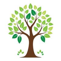 Exploration tree artwork with leaves in the form of footprints symbolizing travel and discovery vector