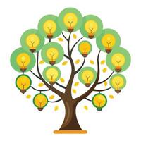 Innovative tree illustration with light bulbs as fruit designed to represent bright ideas vector