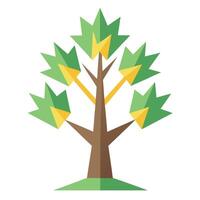 Striking tree artwork with lightning bolts as leaves symbolizing electrical energy and force vector