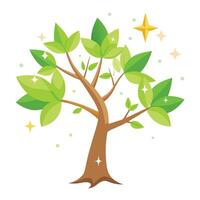 Imaginative tree concept with a captivating magic wand acting as the sturdy trunk vector