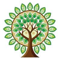 Beautiful tree artwork presenting a circular canopy with a unique mandala influence vector