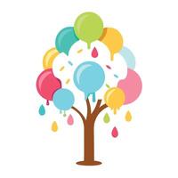 Playful tree design featuring stylized melting ice cream as the distinctive leaf elements vector