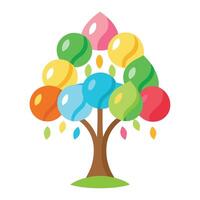 Fun tree graphic showcasing colorful melting ice cream as its unconventional foliage vector