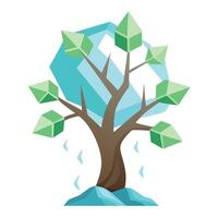 Chilling tree design featuring stylized melting ice as the distinctive and cool leaf forms vector