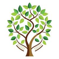 Biological tree artwork featuring basic dna structure designs creatively used as leaves vector