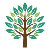 Modern tree artwork with a minimalist hollow leaf pattern designed for simplicity vector