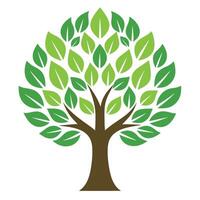 Simple tree illustration with a minimalist hollow leaf pattern created for a clean look vector