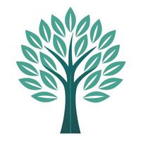 Clean tree design with a minimalist hollow leaf pattern in a modern style vector