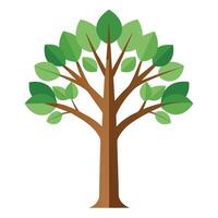 Simple tree illustration with a minimalist split trunk created for a flat design vector