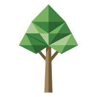 Modern tree artwork with a minimalist triangle trunk designed in a flat style vector
