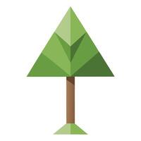 Simple tree illustration with a minimalist triangle trunk created for a flat design vector