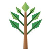 Minimalist tree illustration with a split trunk created in a flat style vector