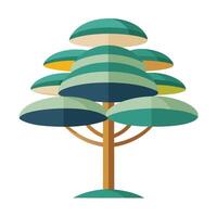 Dimensional tree graphic showcasing multiple layered circular shapes as its unique canopies vector