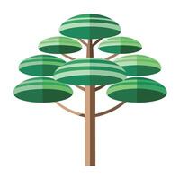 Artistic tree artwork featuring several layered circular canopies creating a visually appealing design vector