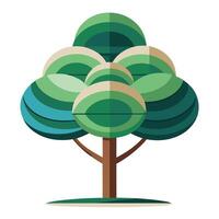 Modern tree design with multiple layered circular canopies providing a sense of depth and complexity vector