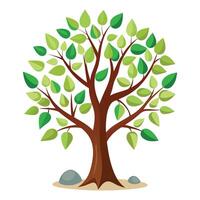 Nature Tree illustration with various nature elements design vector