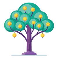 Electric Tree design featuring a neon light bulb canopy vector