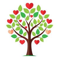 Loving Tree illustration with nested heart shapes as leaves vector