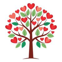 Romantic Tree design featuring nested heart shapes as leaves vector