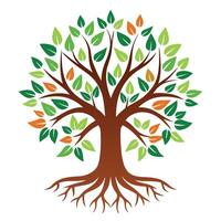 Symbolic tree illustration with open human hands forming the nurturing root system vector