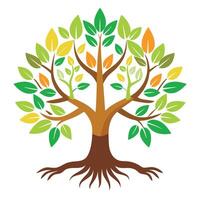 Caring tree artwork featuring open human palms creatively forming the root system vector