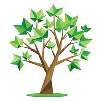 Delicate tree graphic showcasing folded paper avian shapes as its artistic and unique foliage vector