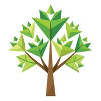 Graceful tree graphic showcasing folded paper butterflies as its artistic and delicate foliage vector