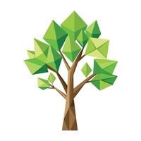 Creative tree graphic showcasing folded paper in origami style as its unique foliage vector