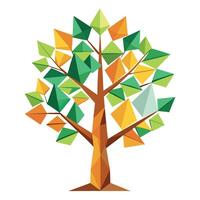 Delicate tree illustration with folded origami paper forming the unique and intricate leaves vector