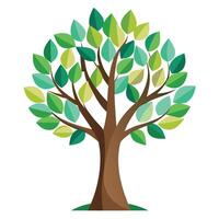 Crafted Leaf Tree Flat Style Design vector