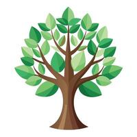 Cut-Out Leaf Tree A Flat Design vector