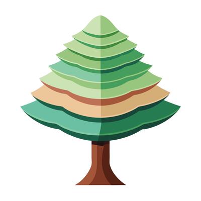 Artistic Tree Flat Cutout Effect Generation